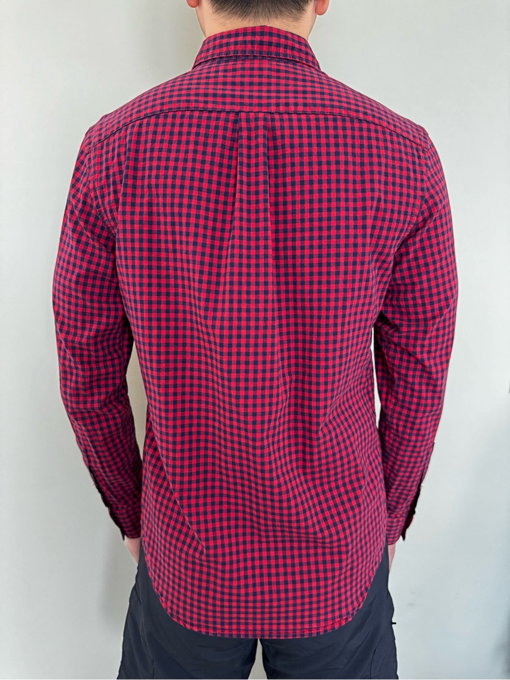 Old Navy Red and Black Check Button-Down Shirt